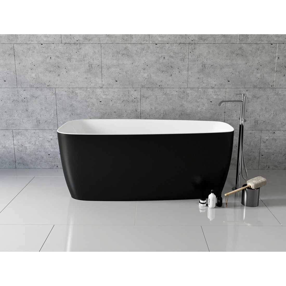 Акриловая ванна Frank F6106 170х80 White/Black отдельностоящая