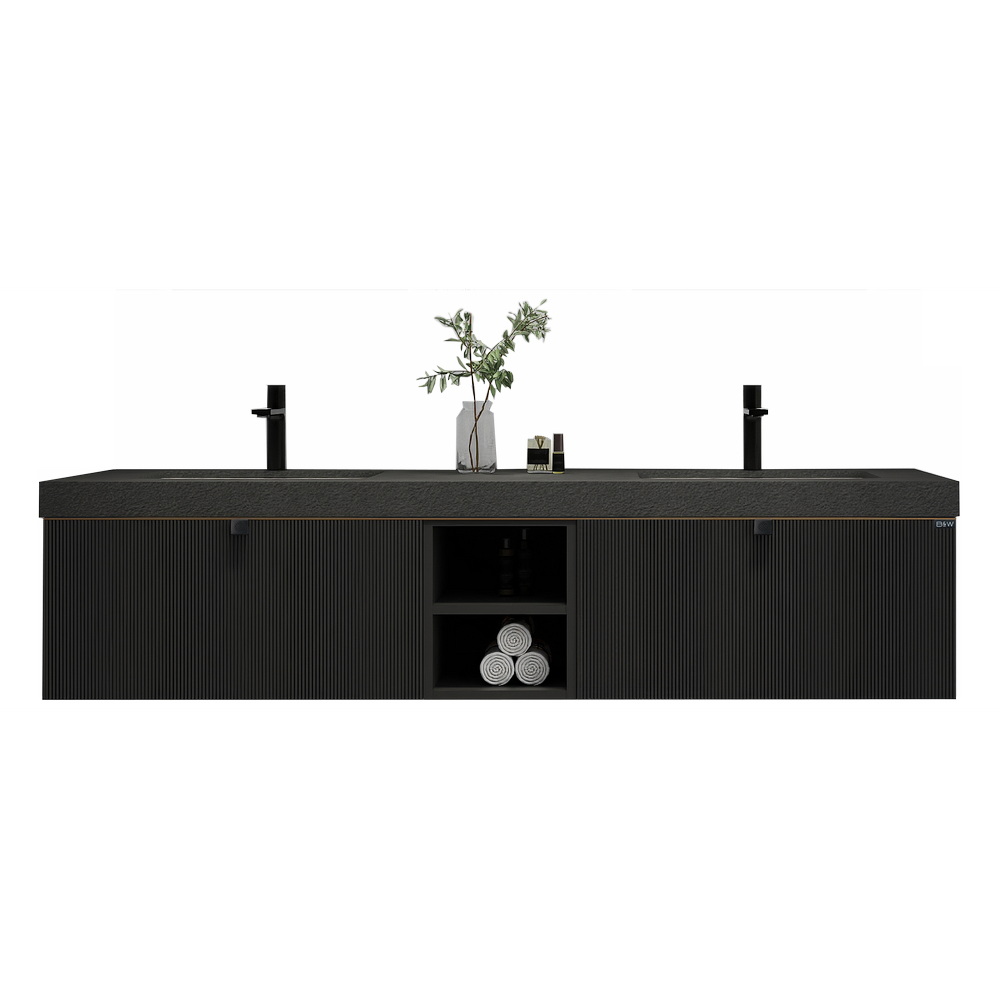 Тумба с раковиной Black&White Gravity AV706.1800 черный матовый