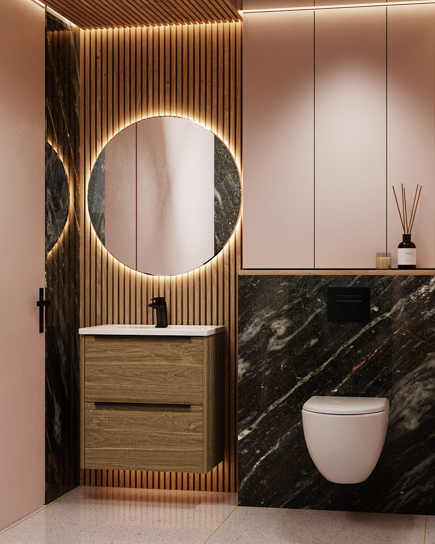 Мебель для ванной La Fenice Tesoro 60 подвесная, 2 ящика, дуб галифакс табак