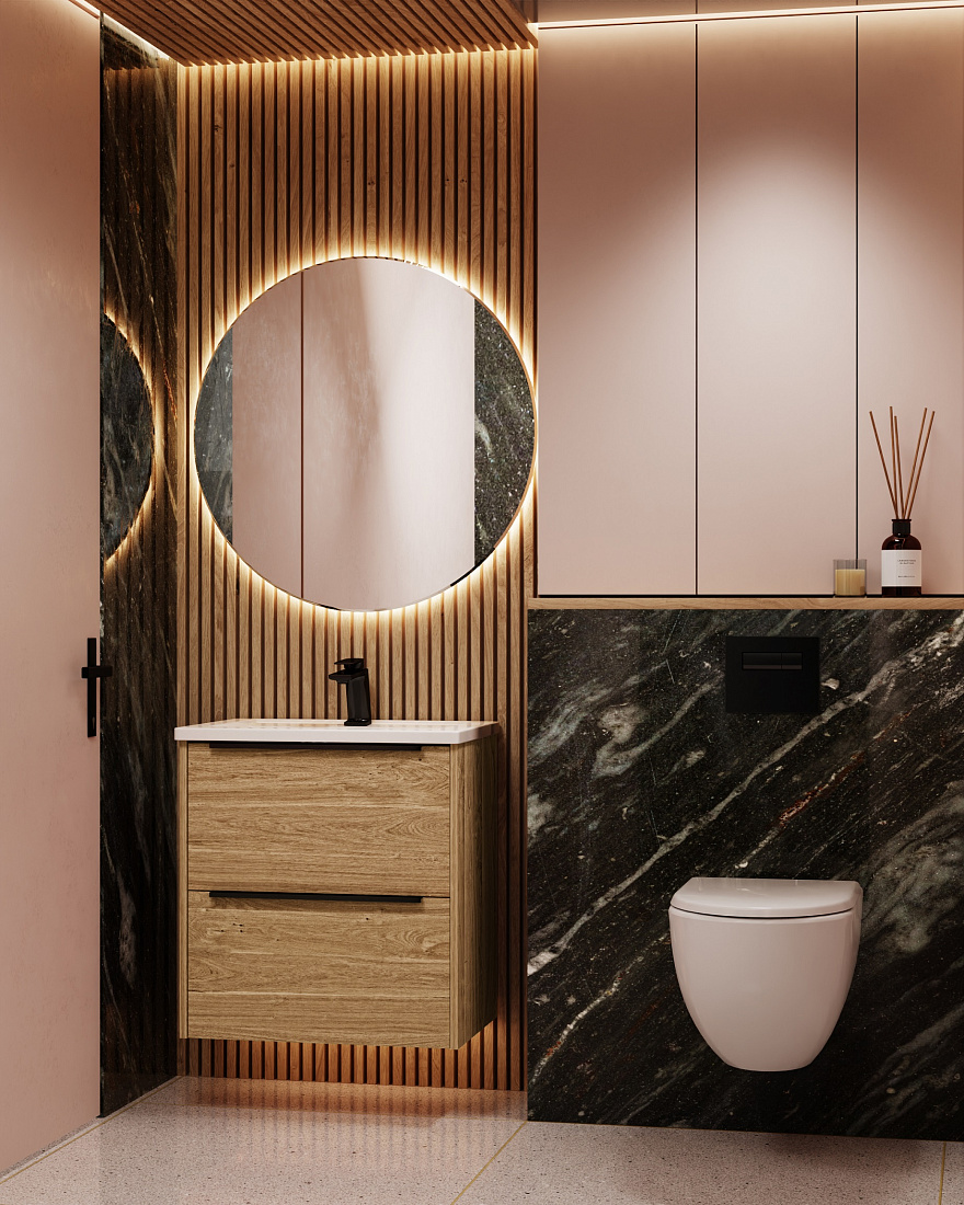 Мебель для ванной La Fenice Tesoro 60 подвесная, 2 ящика, дуб канзас коричневый