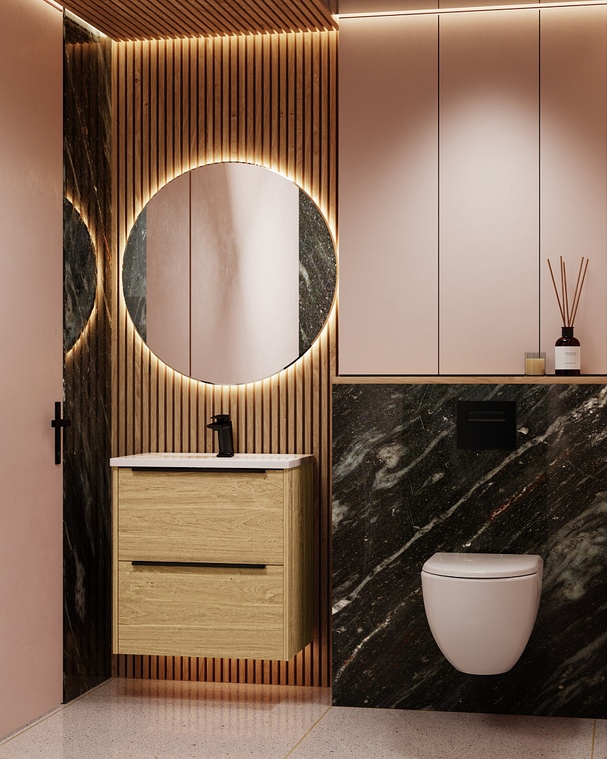 Мебель для ванной La Fenice Tesoro 60 подвесная, 2 ящика, дуб небраска натуральный