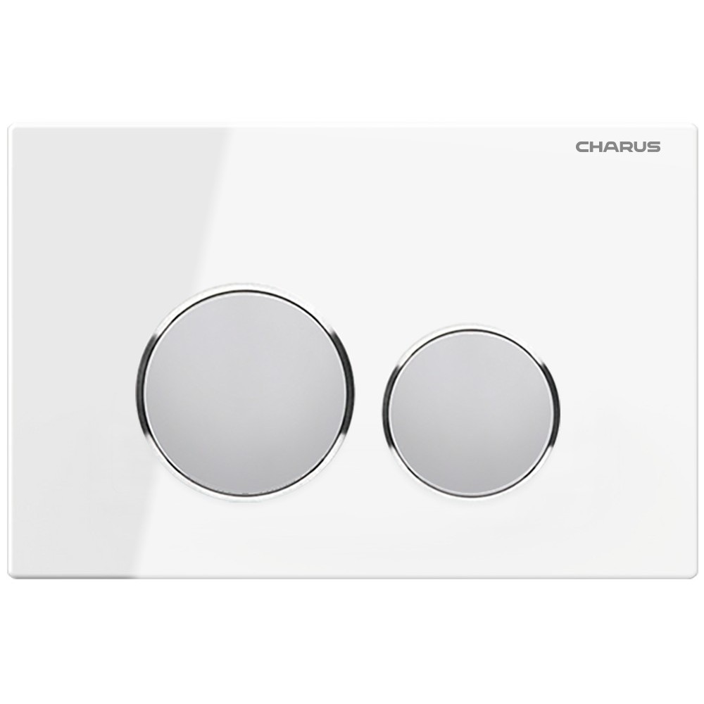 Кнопка смыва Charus Bagliore FP.330.WHITE.10 белое стекло