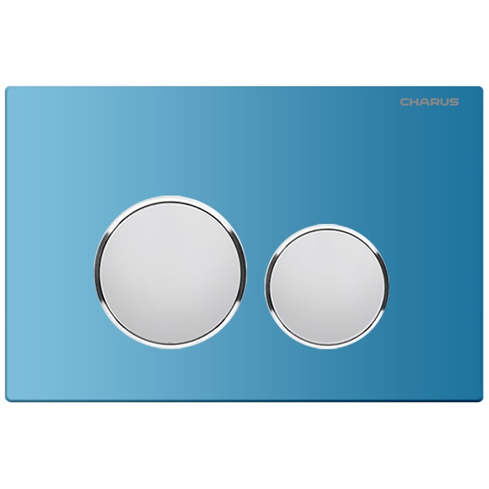 Кнопка смыва Charus Bagliore FP.330.AQUABLUE.10 голубое стекло