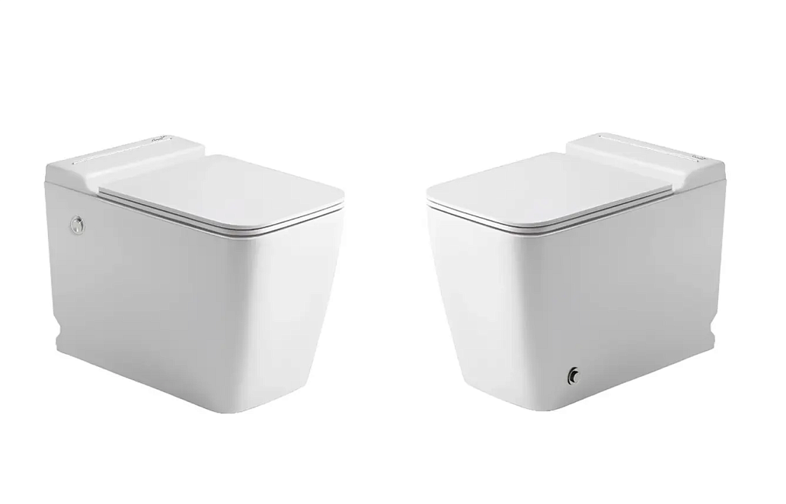 Унитаз приставной Ceruttispa Maiella Pulse CT10196 с функцией импульсного смыва, безободковый, с сиденьем микролифт