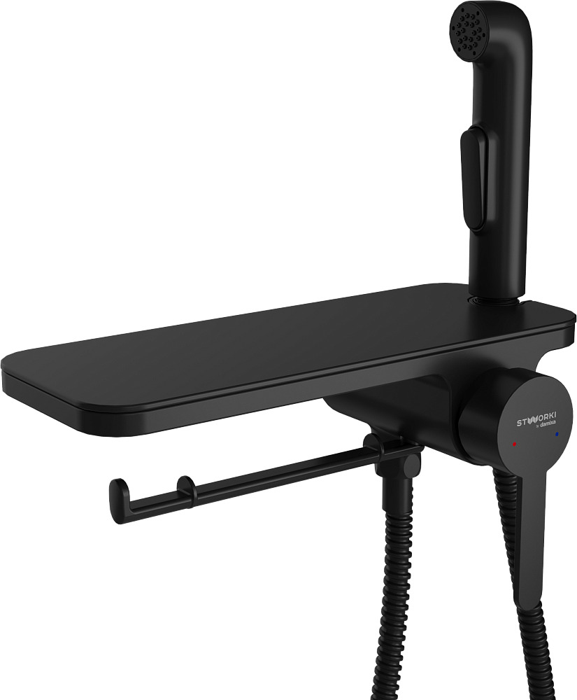 Гигиенический душ STWORKI Стокгольм HFSG35030 со смесителем, с внутренней частью, черный