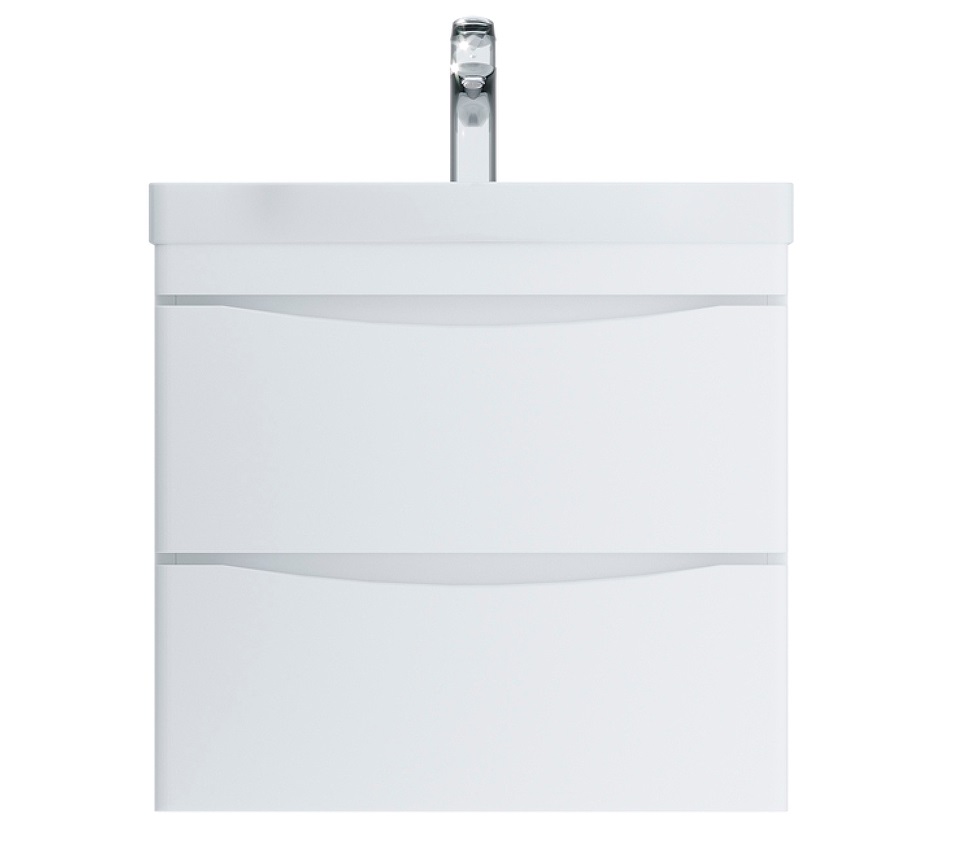 Тумба с раковиной Am.Pm Like 65 подвесная, 2 ящика, белый глянец