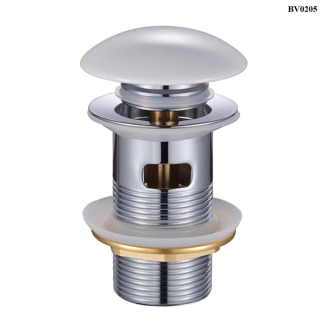 Донный клапан для раковины Bond BV0205 с переливом, белый