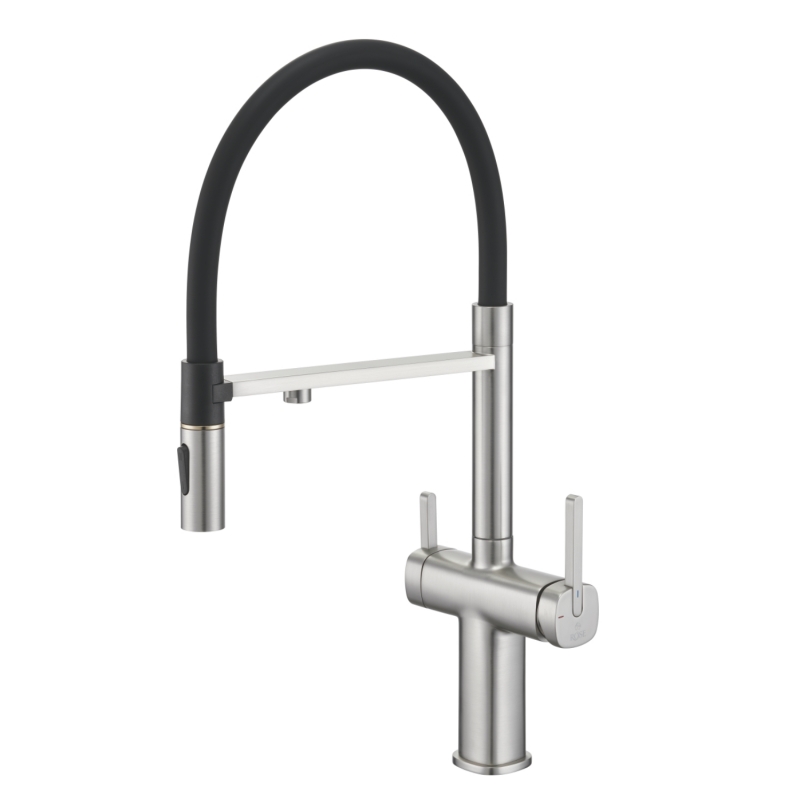 Смеситель для кухонной мойки Rose R358L сатин с подключением фильтра для воды