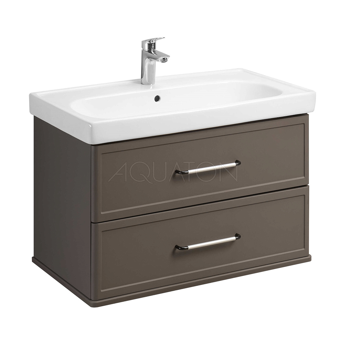 Тумба с раковиной Aquaton Нео-Классика 85 подвесная, 2 ящика, мускат