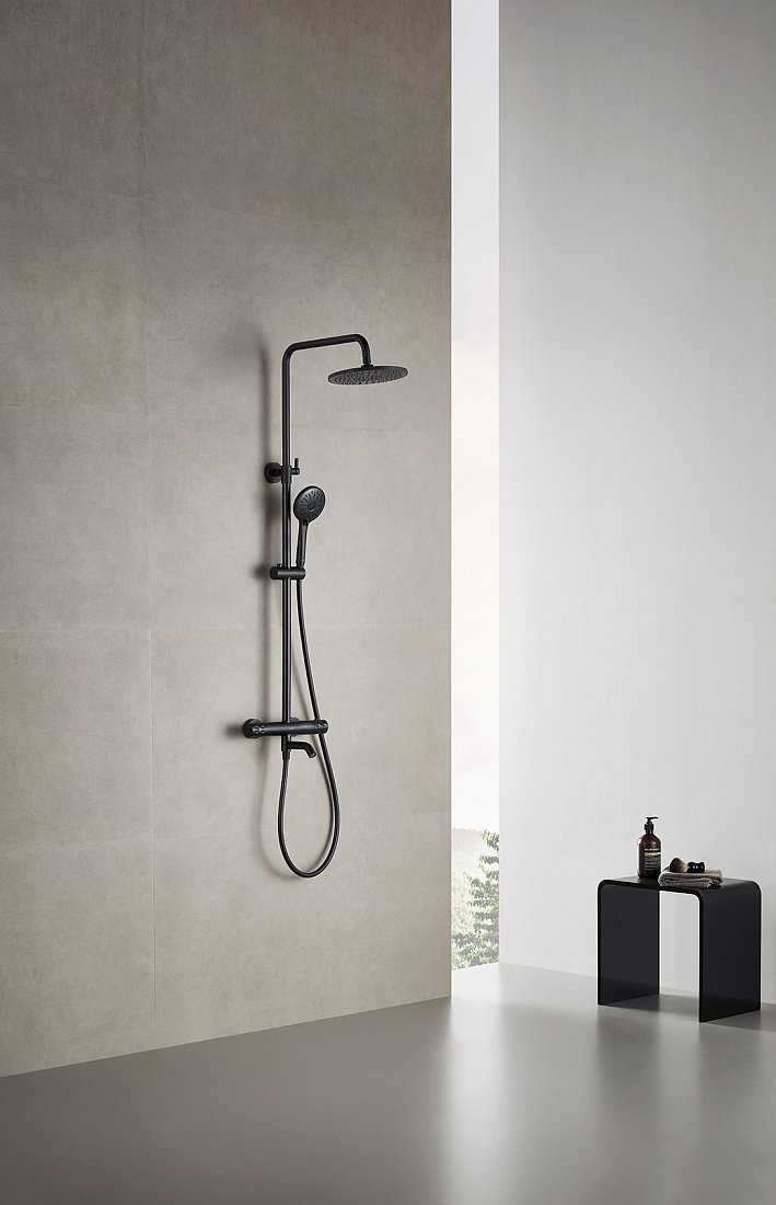 Душевая стойка Arrow AG3317SHMB матовый черный