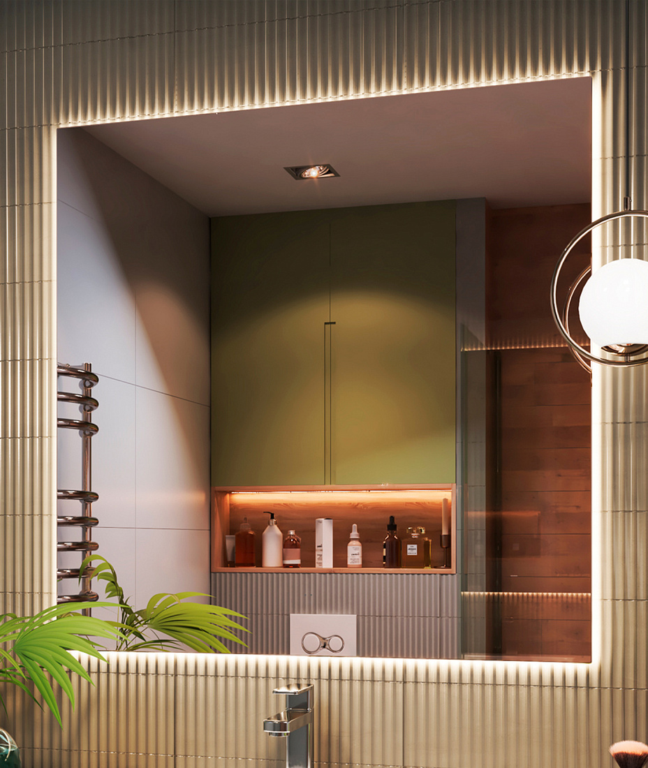 Зеркало Vigo Quadro Comfort 100 с подсветкой, бесконтактное включение (на взмах), функция антизапотевания