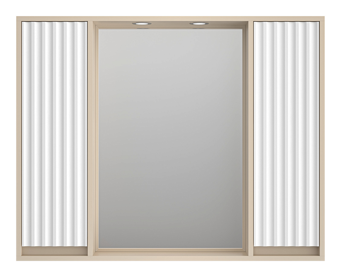 Зеркало-шкаф Brevita Balaton 100 с подсветкой, белый/бежевый