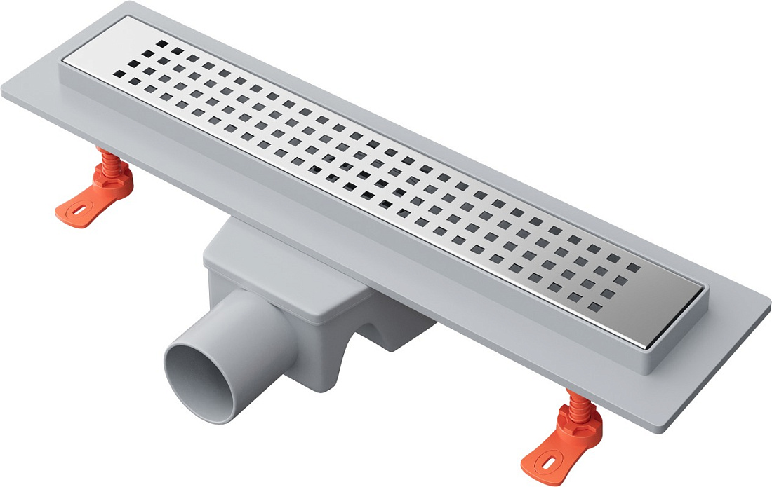 Душевой трап EWRIKA 40 см с решеткой Ice, хром