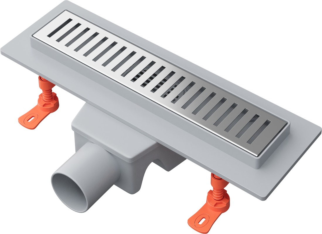 Душевой трап EWRIKA 30 см с решеткой Grass, хром