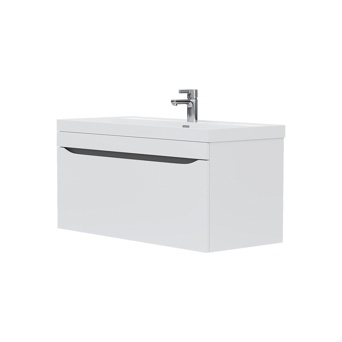 Тумба с раковиной Volna Prime 100.1Y подвесная, белый/темно-серый