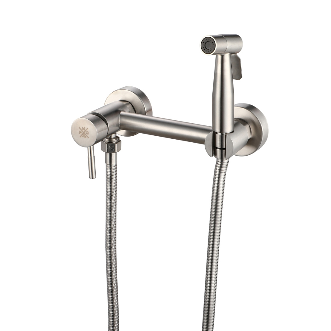 Гигиенический душ Ростовская Мануфактура Сантехники (РМС) SUS129-5-2 со смесителем, нержавеющая сталь