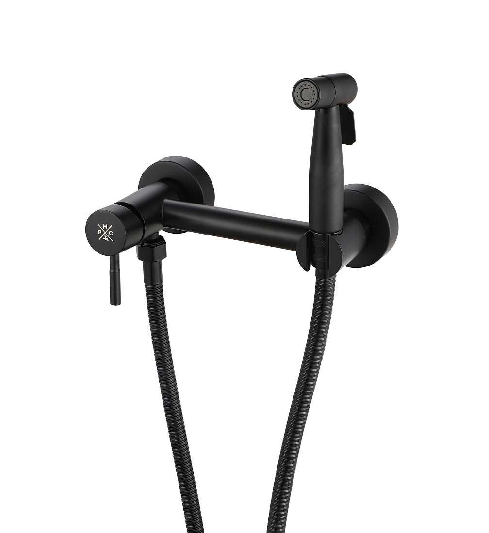 Гигиенический душ Ростовская Мануфактура Сантехники (РМС) SUS129BL-5-2 со смесителем, черный матовый