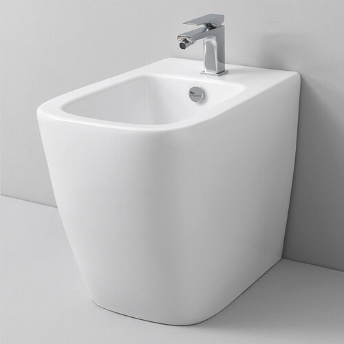 Биде напольное ArtCeram A16 ASB005 01 00 с отверстием под смеситель, белый глянцевый