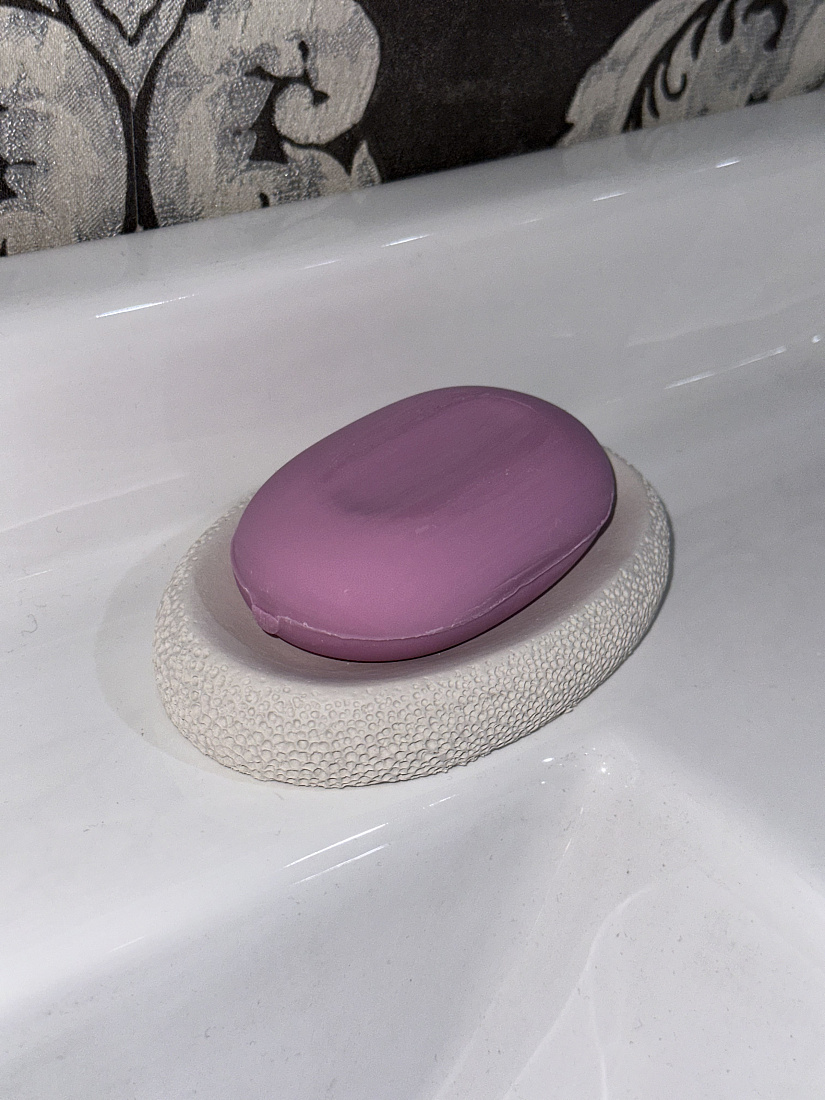 Мыльница Гипсолион Бриз белая, ручная работа