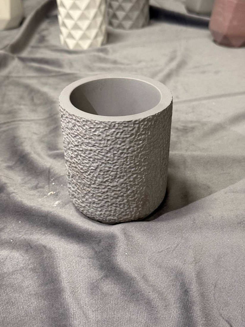 Стакан для зубных щёток Гипсолион Скала графит, ручная работа