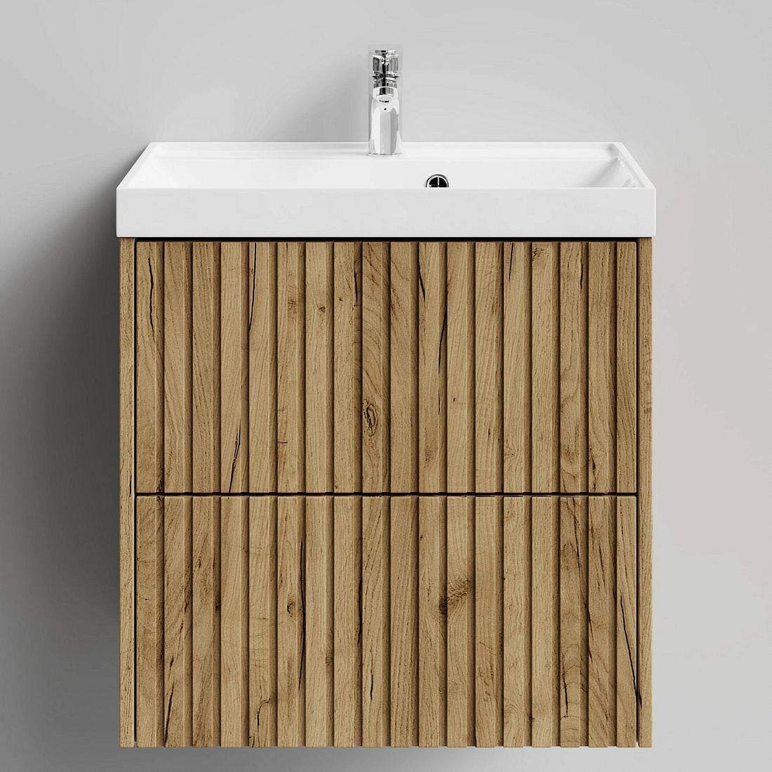 Тумба с раковиной Vod-ok Тач 60 подвесная, дуб Тортуга ПВХ 2357-43