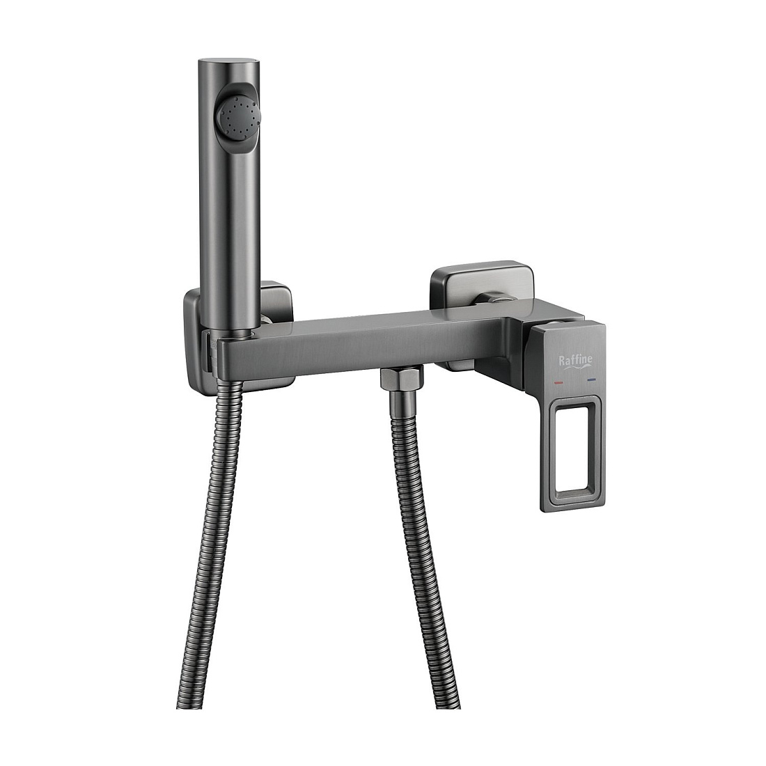 Гигиенический душ Raffine F0596T-1 со смесителем, оружейная сталь