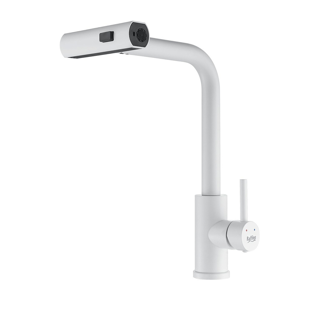 Смеситель для кухонной мойки Raffine F203C с мультифункциональным изливом, белый матовый