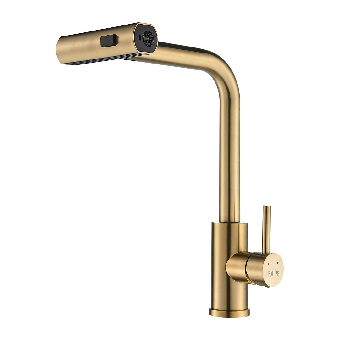 Смеситель для кухонной мойки Raffine F203G с мультифункциональным изливом, золотой сатин