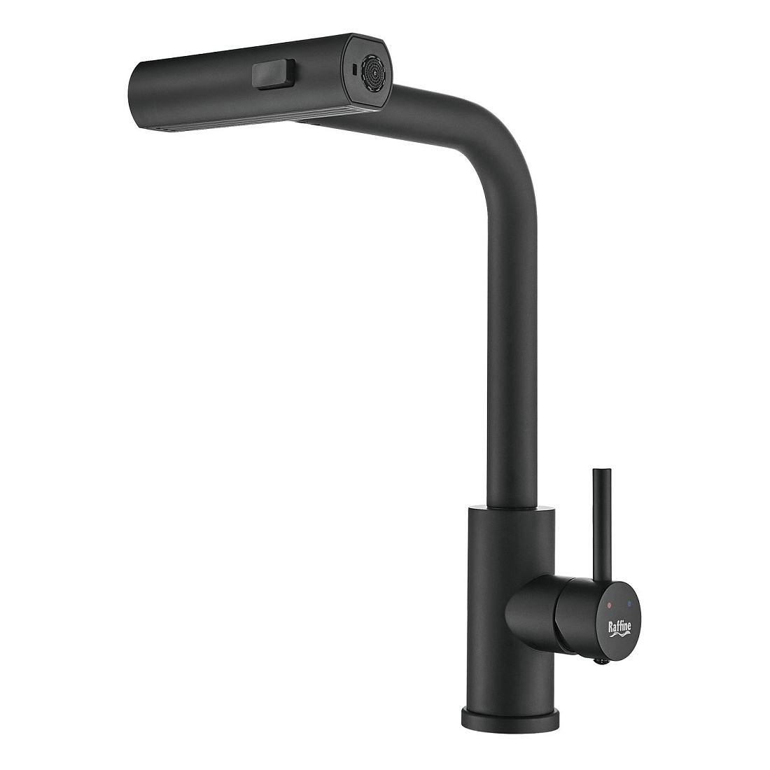 Смеситель для кухонной мойки Raffine F203H с мультифункциональным изливом, черный матовый