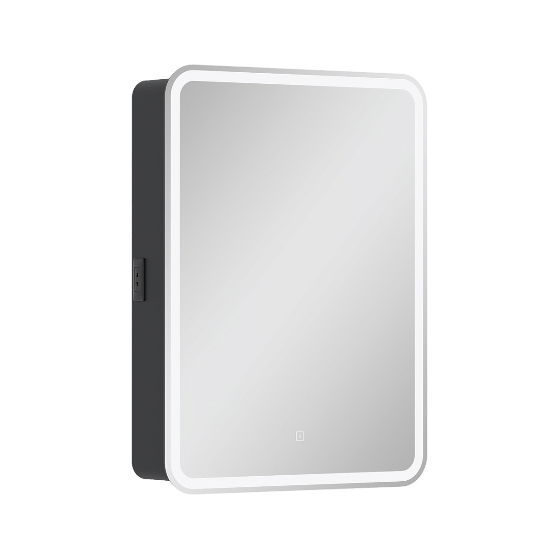 Зеркало-шкаф Equil Eltoro 60 R с LED подсветкой, черный софт