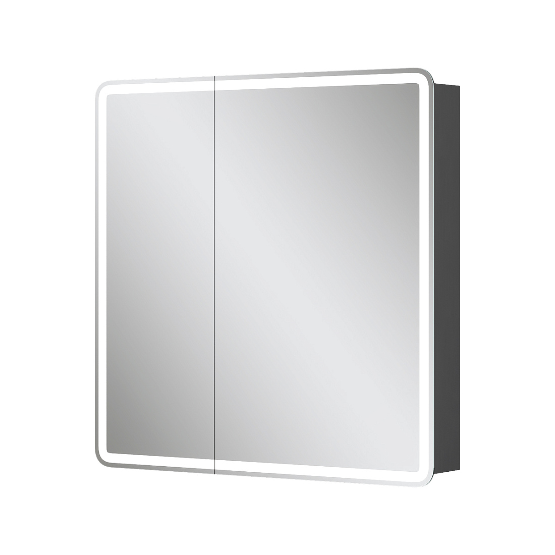 Зеркало-шкаф Equil Eltoro 80 с LED подсветкой, черный софт