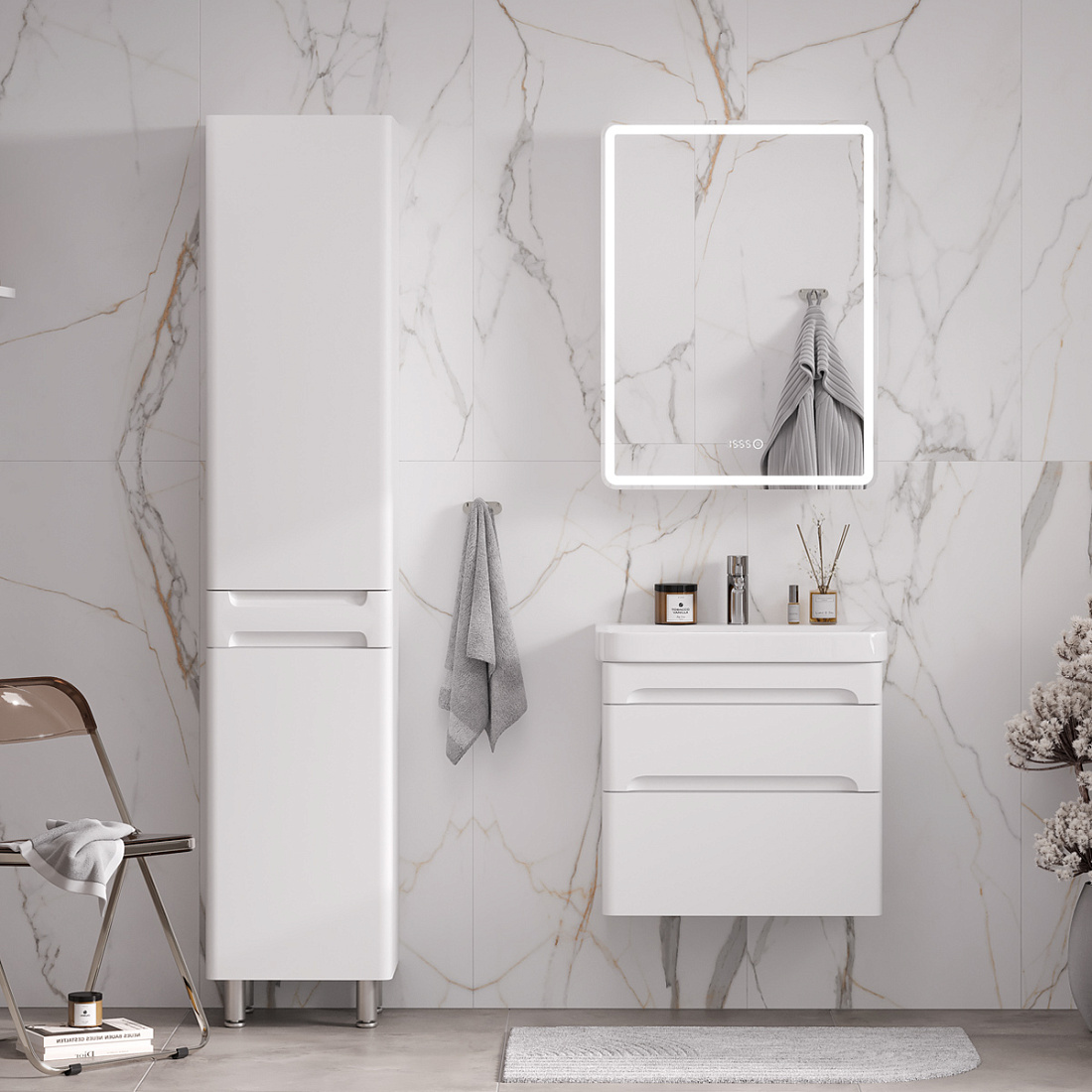 Мебель для ванной Equil Nice 60.2Y подвесная, белый матовый