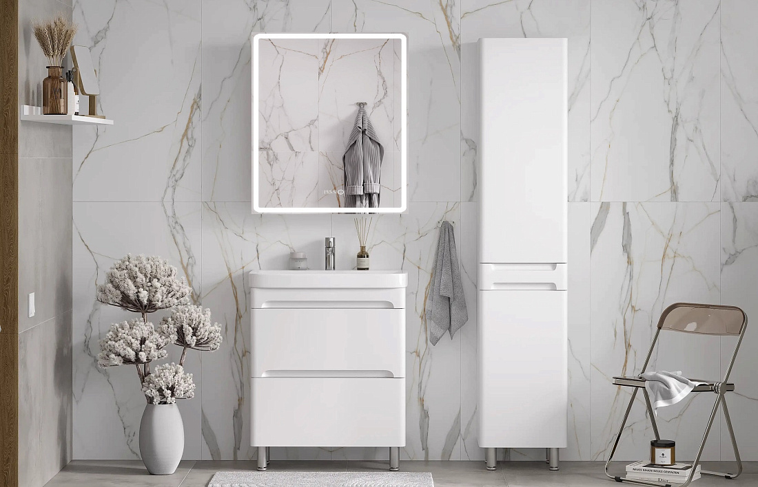 Мебель для ванной Equil Nice 60.2Y напольная, белый матовый