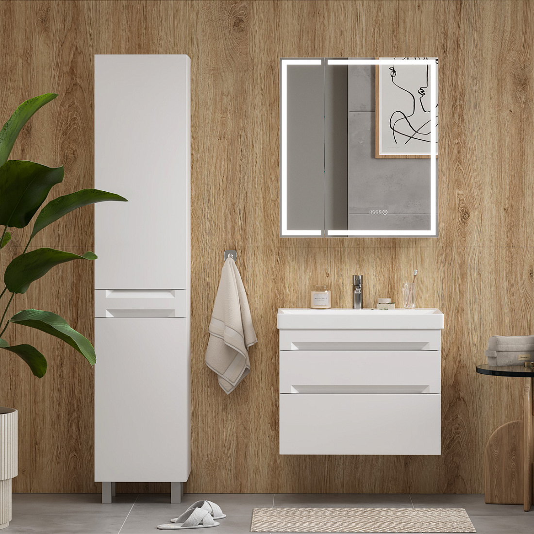 Мебель для ванной Equil Corner 70.2Y подвесная, белый