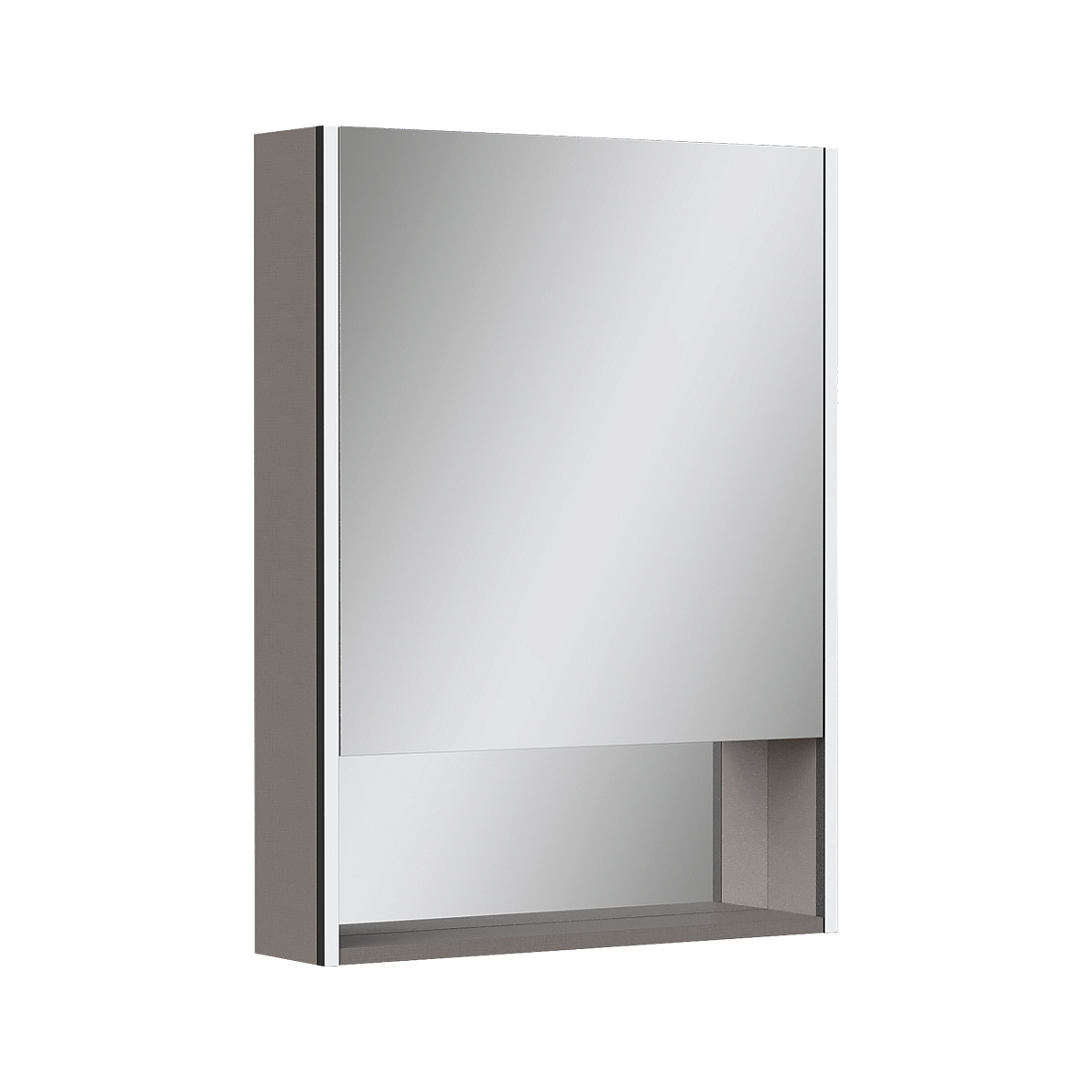 Зеркало-шкаф Equil Smile 60 R с LED подсветкой, лен антрацит