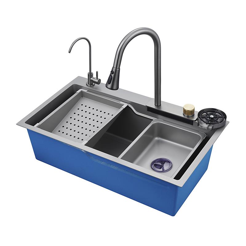 Мойка кухонная Oute T87846Y 75x46 см со смесителем графит