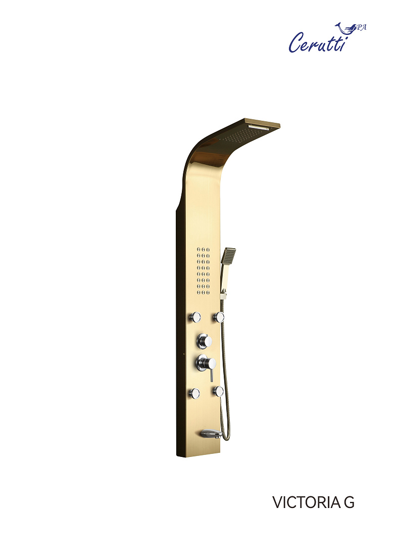 Душевая панель Ceruttispa VICTORIA G золото