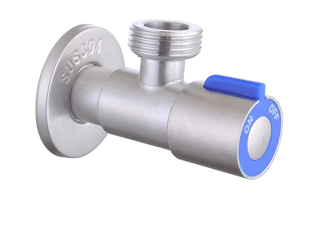 Вентиль Fmark FS(006)10 3/4 угловой, хром/синий