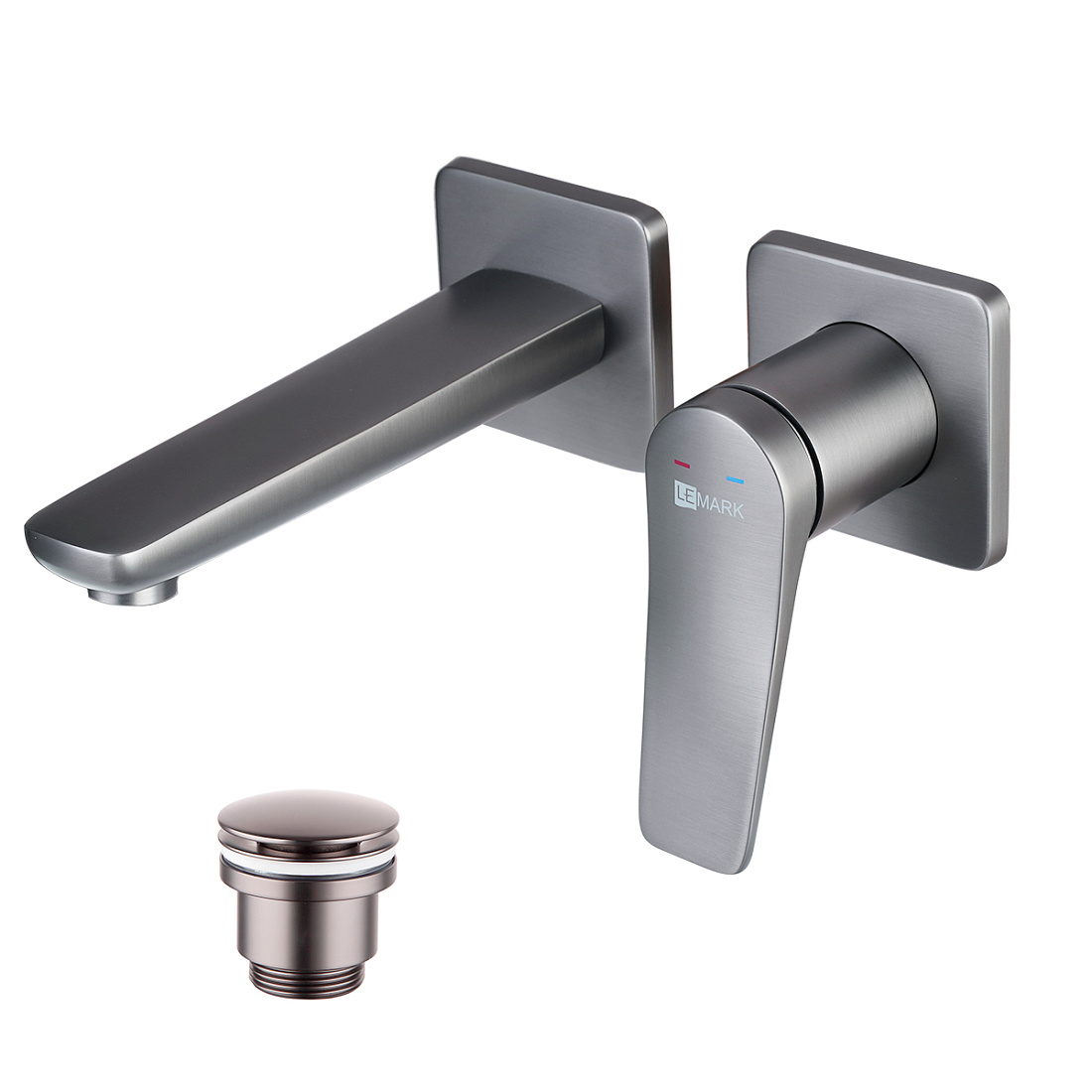 Смеситель для раковины Lemark Bronx LM3736GM встраиваемый графит
