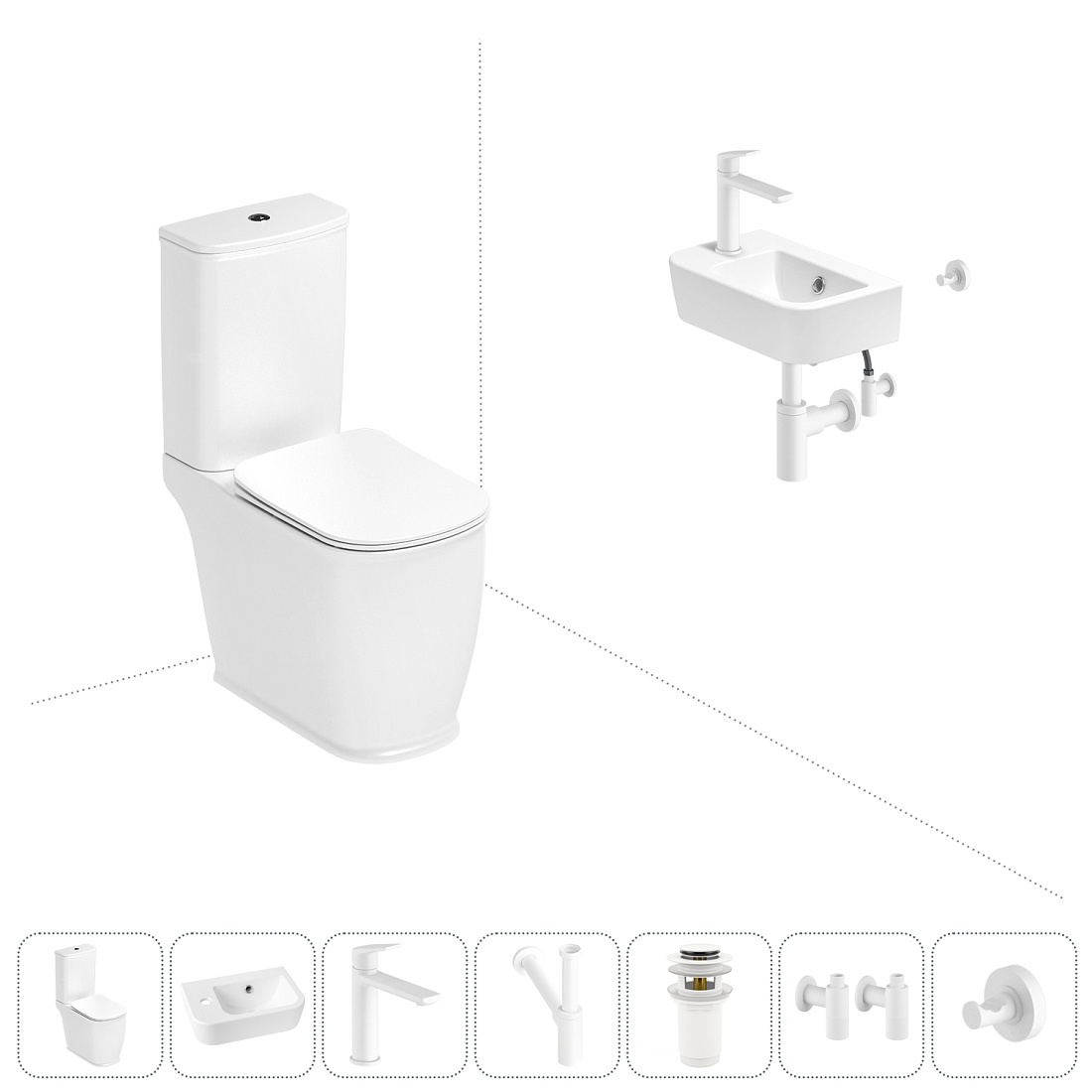 Набор для туалета 7 в 1 Lavinia Boho Bell Pro 202008819