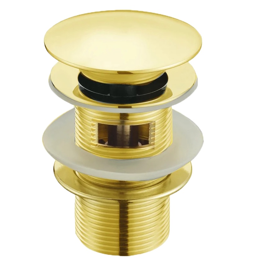 Донный клапан для раковины SantiLine SL-107 с переливом, золото