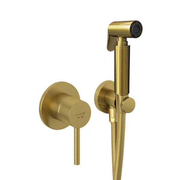 Гигиенический душ Kludi Bozz 38998N076 со смесителем брашированное золото