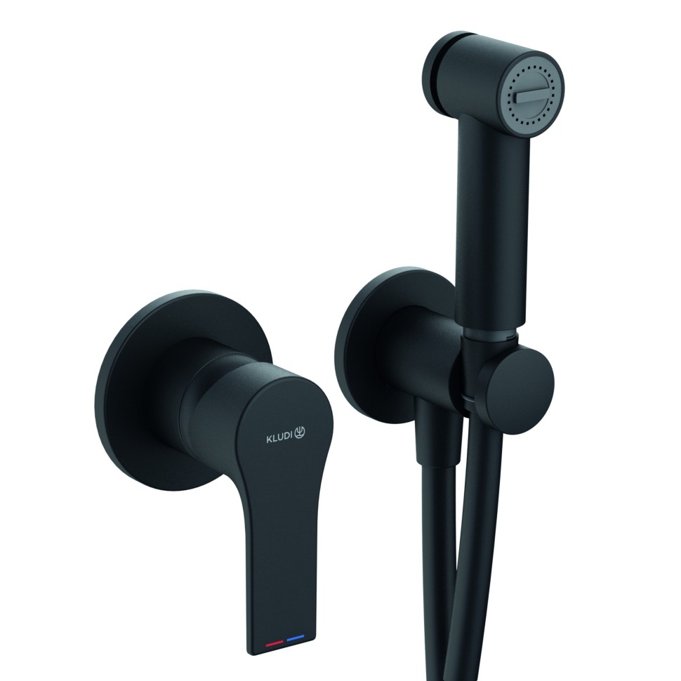 Гигиенический душ Kludi Zenta 489983965 со смесителем черный матовый