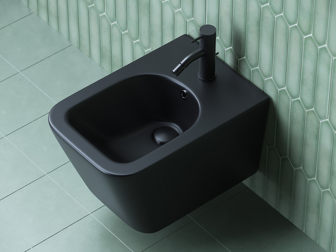 Биде подвесное Ceramicanova Metric CN3008MB черное матовое