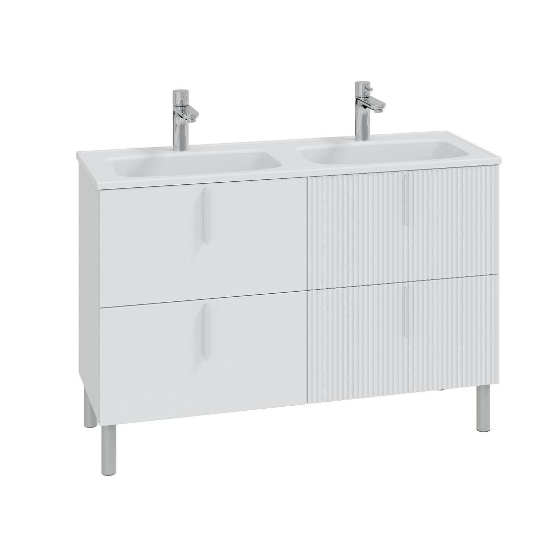 Тумба с раковиной СанТа Вега 120 напольная, 4 ящика