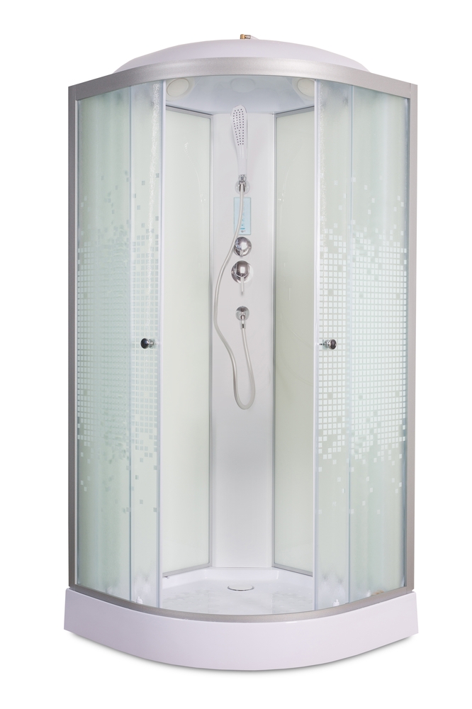 Душевая кабина DTO L908EL 80х80х215 см, стекло с узором, профиль матовый хром