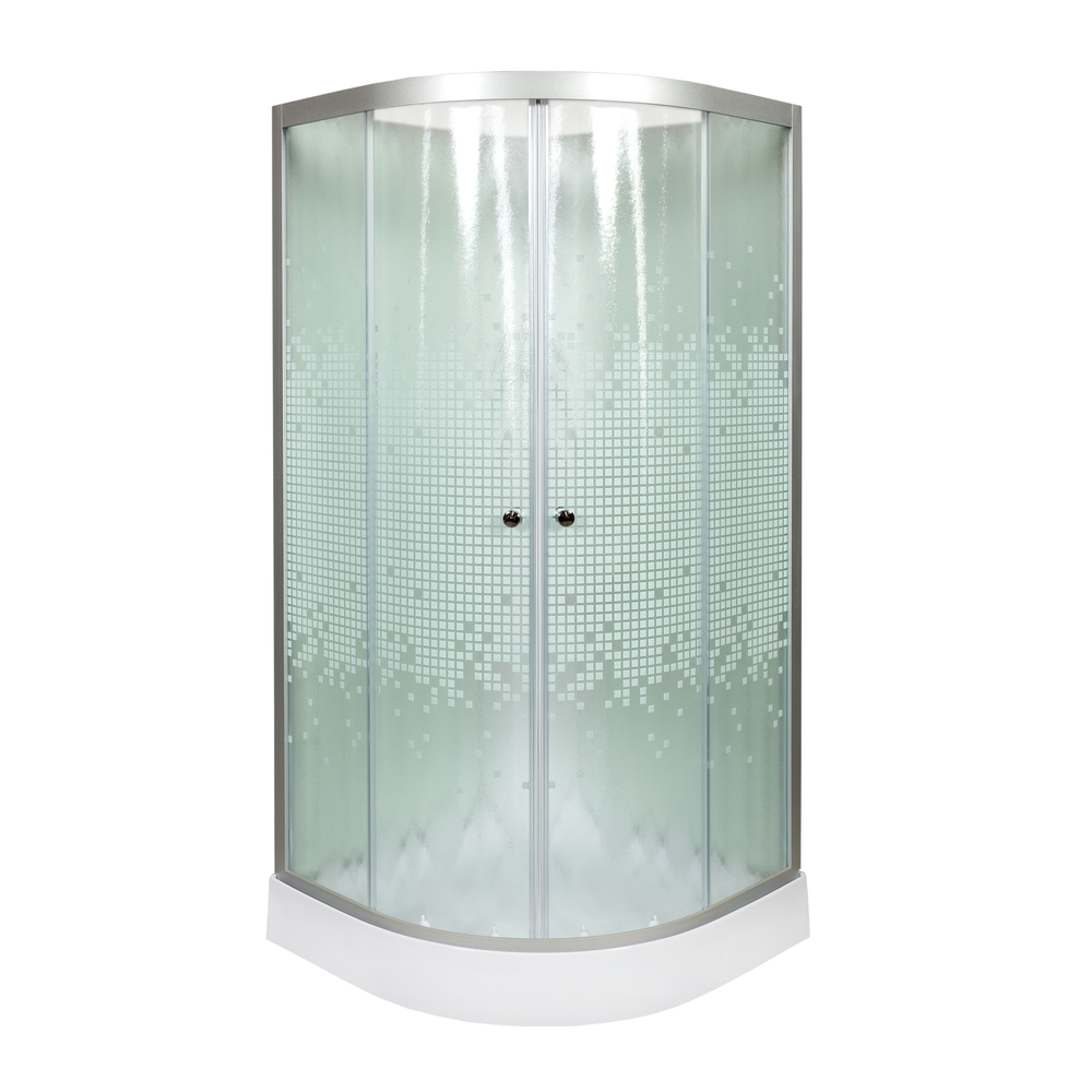 Душевая кабина DTO L908NGM 80х80х200 см, стекло с узором, профиль матовый хром