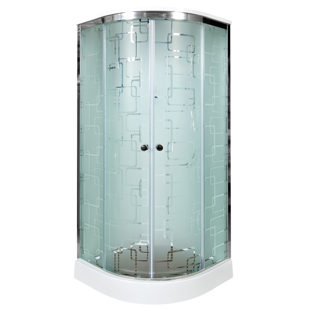 Душевая кабина DTO EM1580GM+EL 80х80х220 см, стекло с узором, профиль глянцевый хром