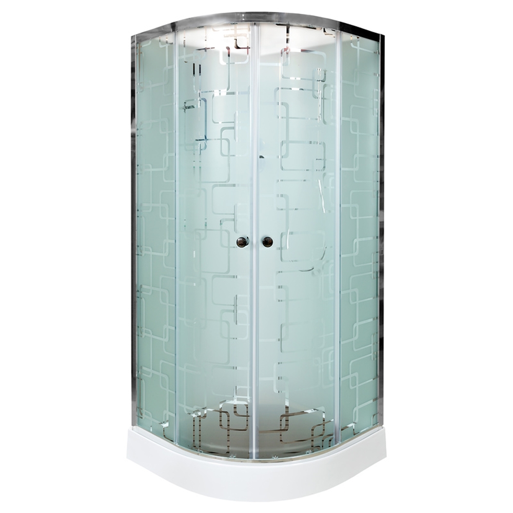 Душевая кабина DTO EM1580NGM 80х80х208 см, стекло с узором, профиль глянцевый хром