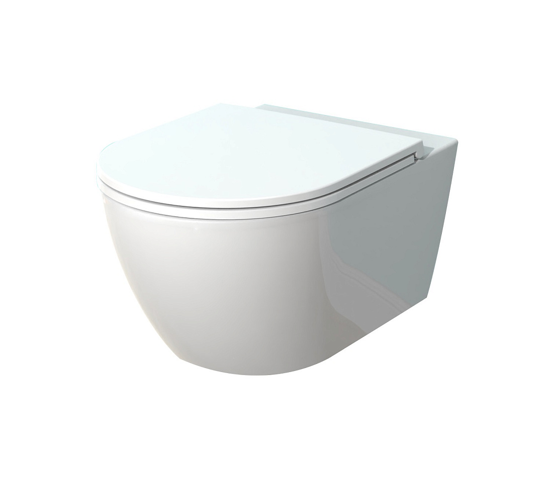 Унитаз подвесной SMARTFLOW Urban SMF812-WH безободковый, с микролифтом, белый